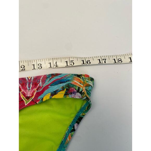 NWT Xhilaration Hipster Bikini Bottom LARGE Butterfly Plants Rain Forest Neon - Picture 5 of 6
